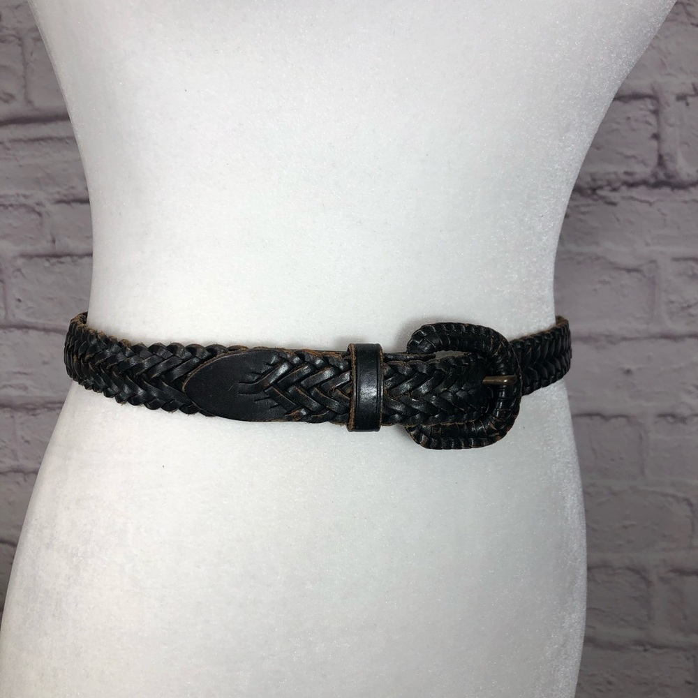 Vintage genuine leather braided belt - Picture 2 of 4